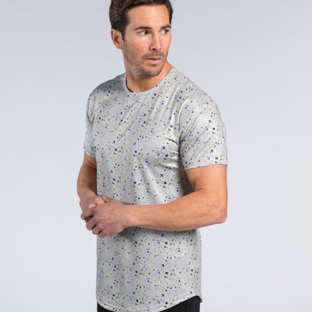 Men's Bylt Performance+ Drop-Cut T Shirt, Storm Speckled Sz. XL